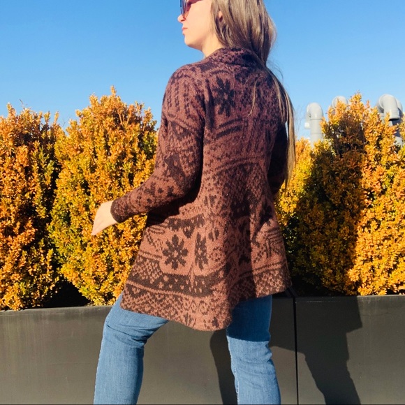 Gerry Weber Edition Ditsy Duster Wool Northern Pattern Long Coat Cardigan - Picture 10 of 15